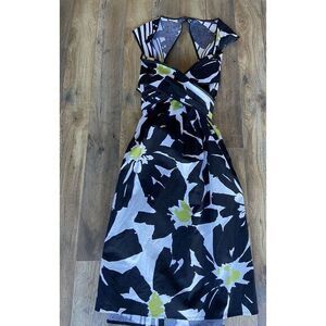 Hailey Morgan Dress Womens 12 Navy‎ White Floral Aline Casual Summer Casual
